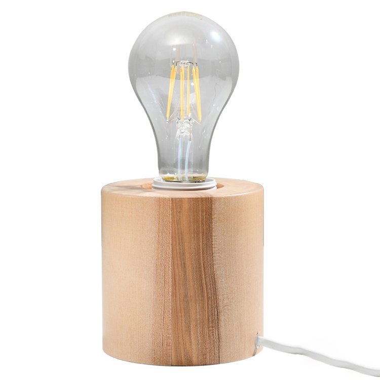 Lampa biurkowa SALGADO naturalne drewno skandynawski cylindryczny rozproszone światło SL.0674 Sollux Lighting