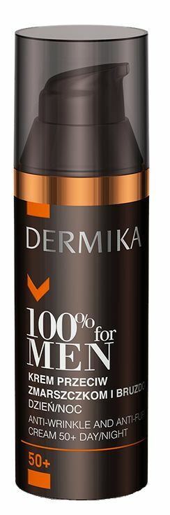 Dermika 100% For Men - krem przeciw zmarszczkom i bruzdom 50+ dzień/noc 50ml