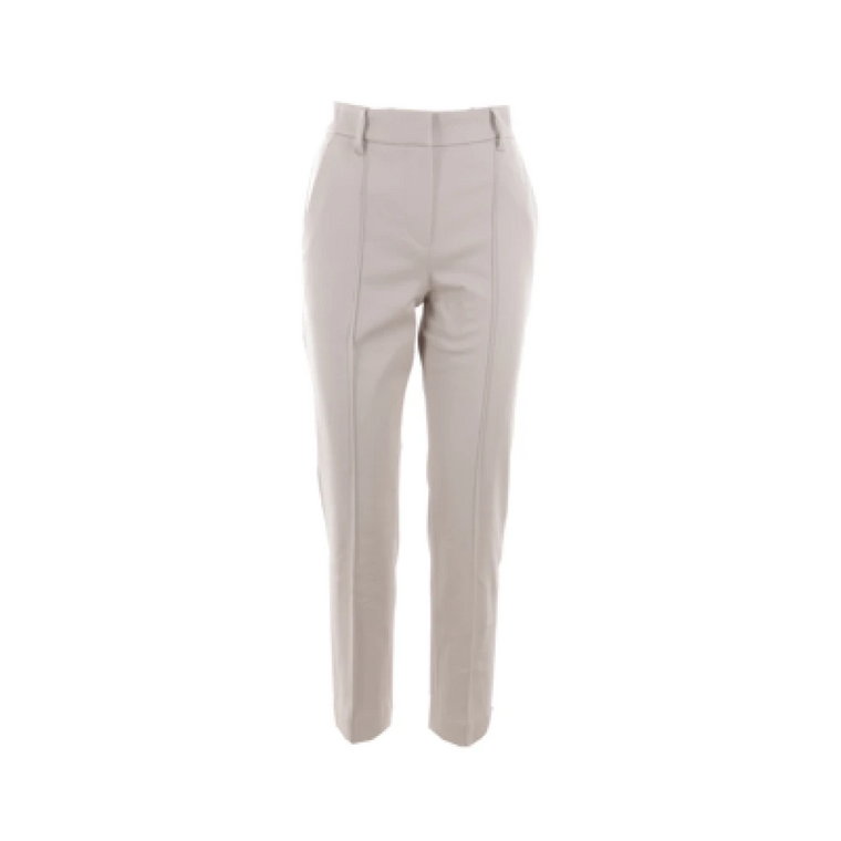 Spodnie Slim-Fit w Kolorze Kwarcowym z Bawełny Drill Brunello Cucinelli
