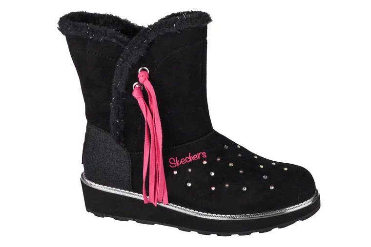 Skechers Sparkle Spell 10663L-BLK, Dla dziewczynki, Czarne, buty zimowe, skóra syntetyczna, rozmiar: 27,5