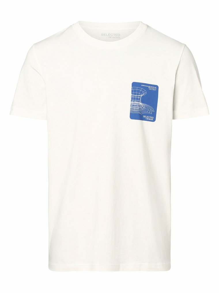 Selected - T-shirt męski  SLHCorey, biały