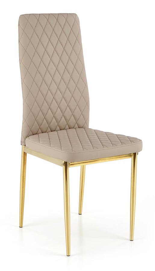 Beżowe tapicerowane ekoskórą krzesło - Emro