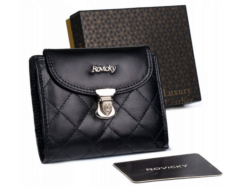 Skórzany portfel damski z technologią RFID  Rovicky