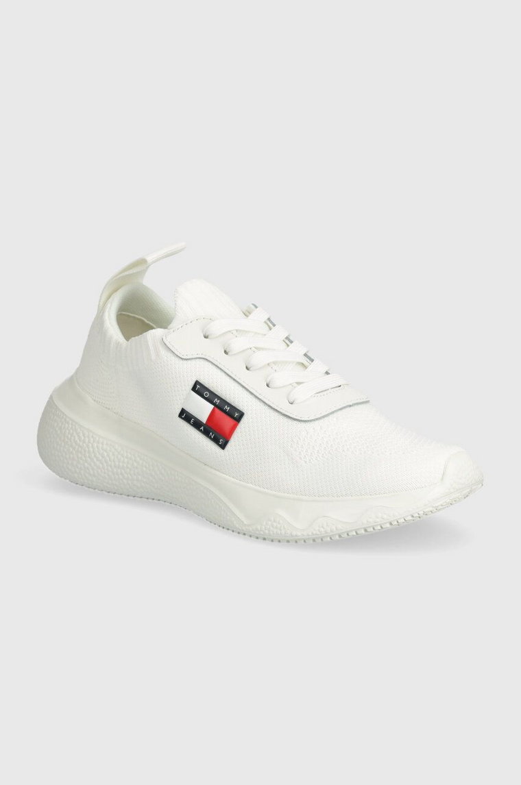 Tommy Jeans sneakersy TJW KNIT RUNNER kolor biały EN0EN02564