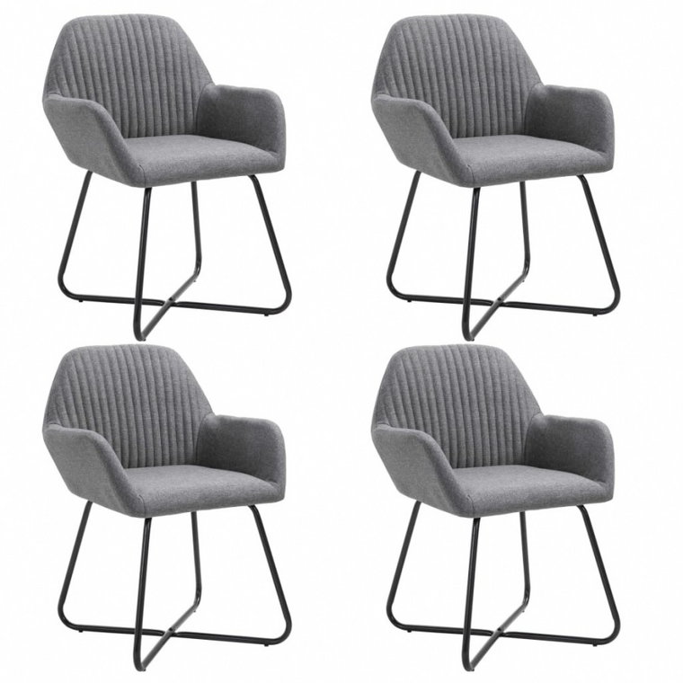 Krzesła do salonu 4 szt. ciemnoszare tapicerowane tkaniną kod: V-277096
