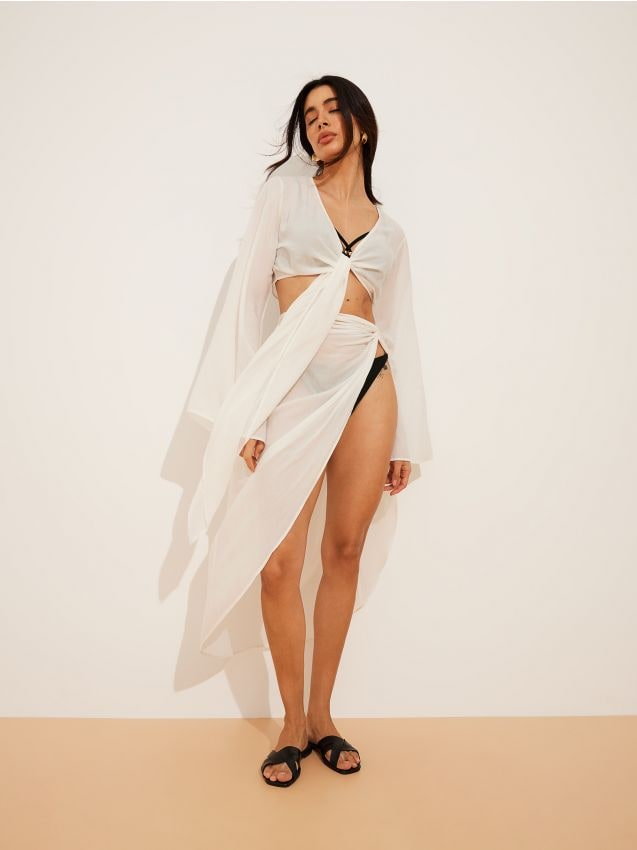 Mohito - Spódnica plażowa z modalu - biały