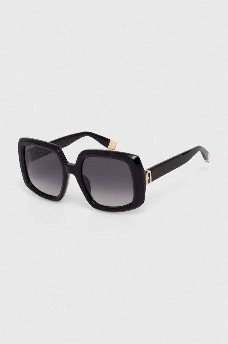 Furla okulary przeciwsłoneczne damskie kolor czarny SFU709_540700