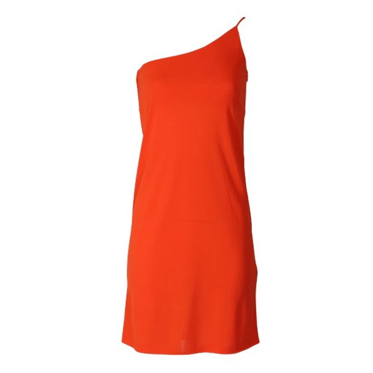 Pomarańczowa Sukienka Asymetryczna Dsquared2