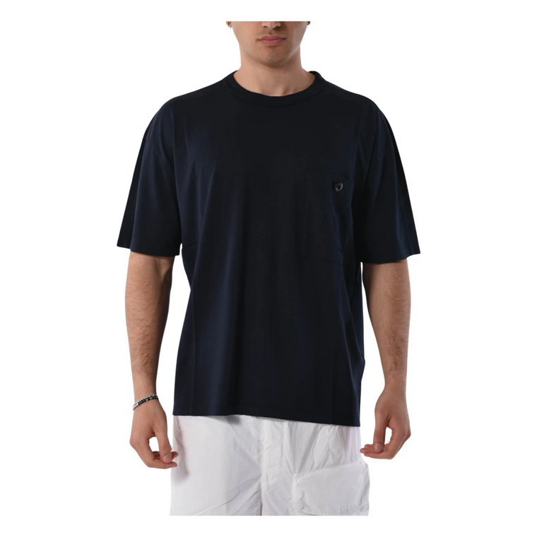 Bawełniany T-shirt z kieszenią i luźnym krojem Ten C