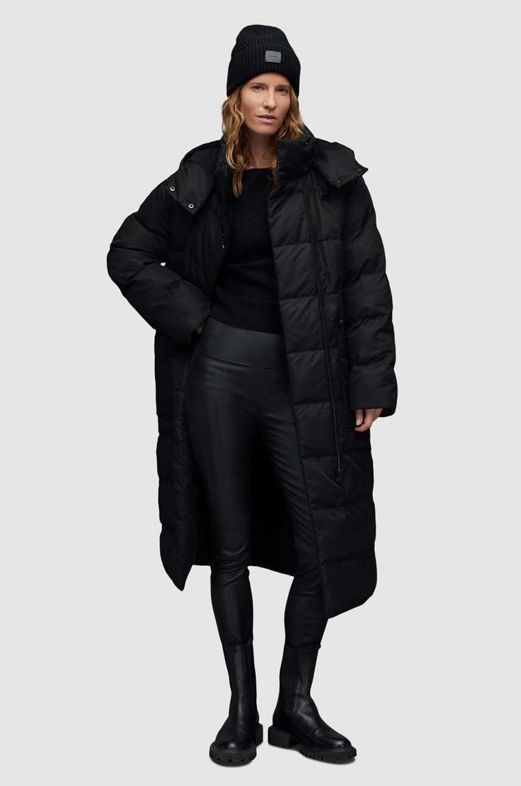 AllSaints płaszcz ALLANA PUFFER damski kolor czarny zimowy oversize