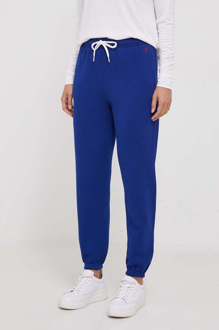 Polo Ralph Lauren spodnie dresowe kolor niebieski gładkie