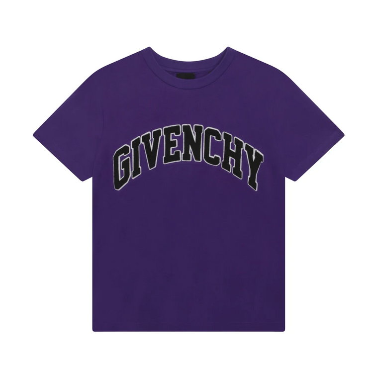 Fioletowa Koszulka Dziecięca z Aplikacją Givenchy