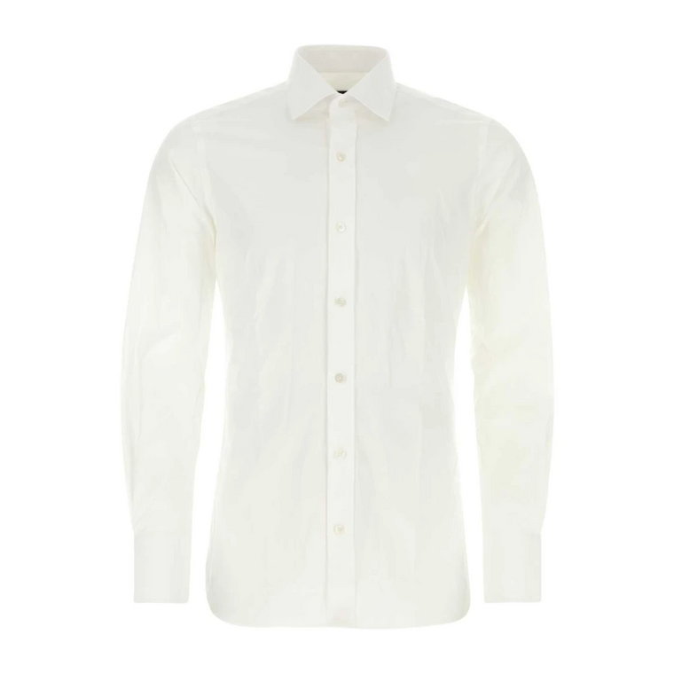 Biała Koszula z Poplinu dla Mężczyzn Tom Ford