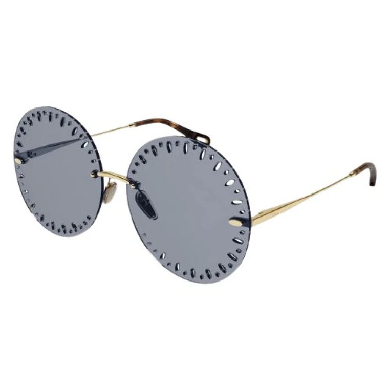 Złote niebieskie okulary przeciwsłoneczne - Ch0110S Chloé