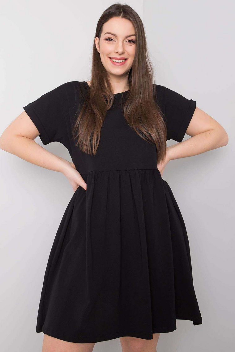 Bawełniana sukienka luźna plus size czarna
