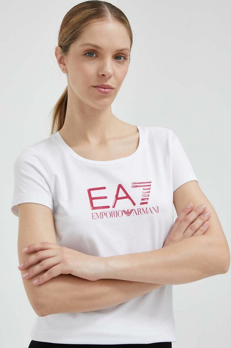 EA7 Emporio Armani t-shirt damski kolor biały