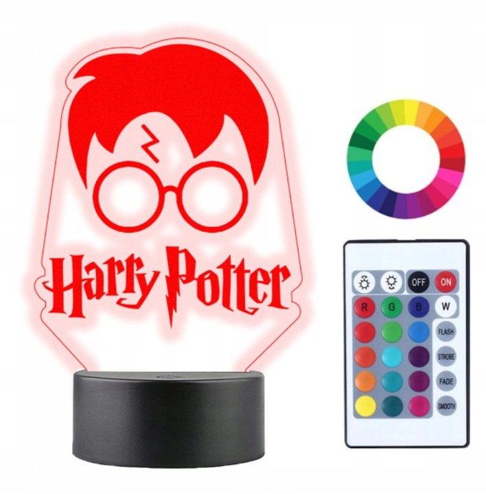 Lampka Nocna Prezent Harry Potter 3D Led Imię