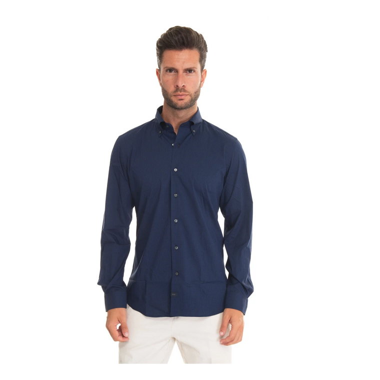 Slim Fit Button-Down Casual Koszula Fay