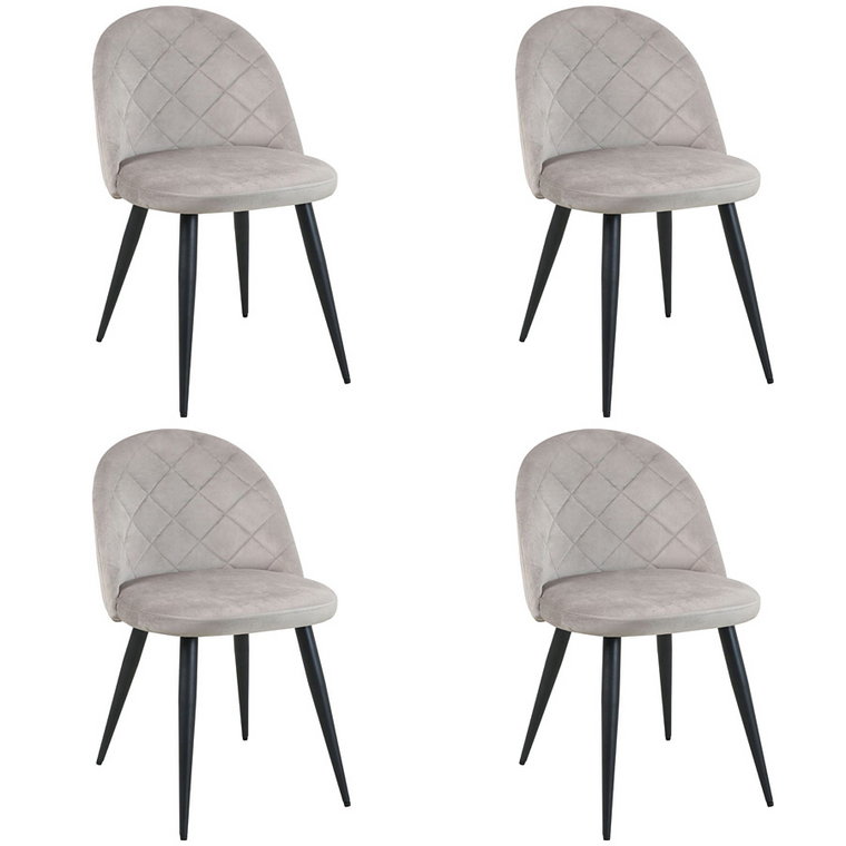Nowoczesne tapicerowane krzesła 4 sztuki beżowe - Eferos 4X