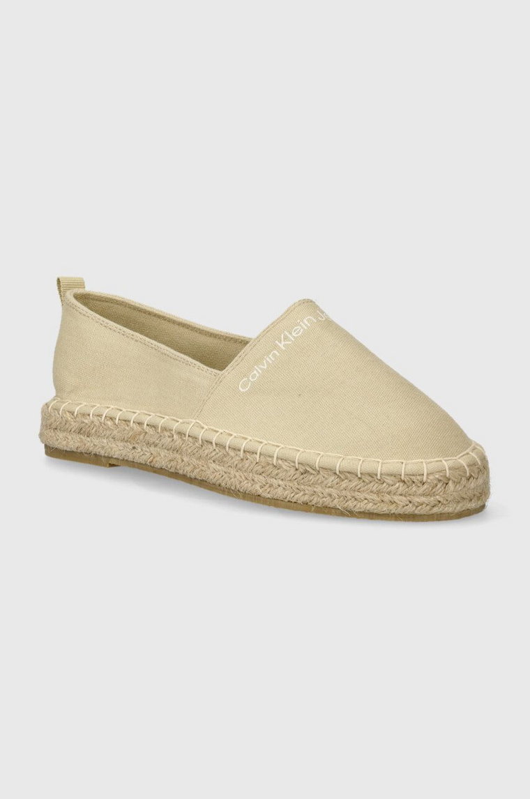 Calvin Klein Jeans espadryle dziecięce kolor beżowy