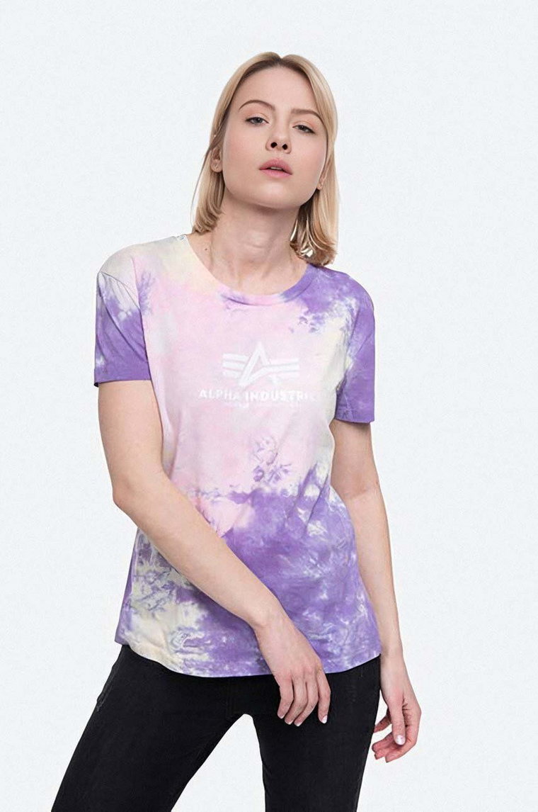 Alpha Industries t-shirt bawełniany Basic Tee Batik Wmn kolor różowy 116084.536-ROZOWY