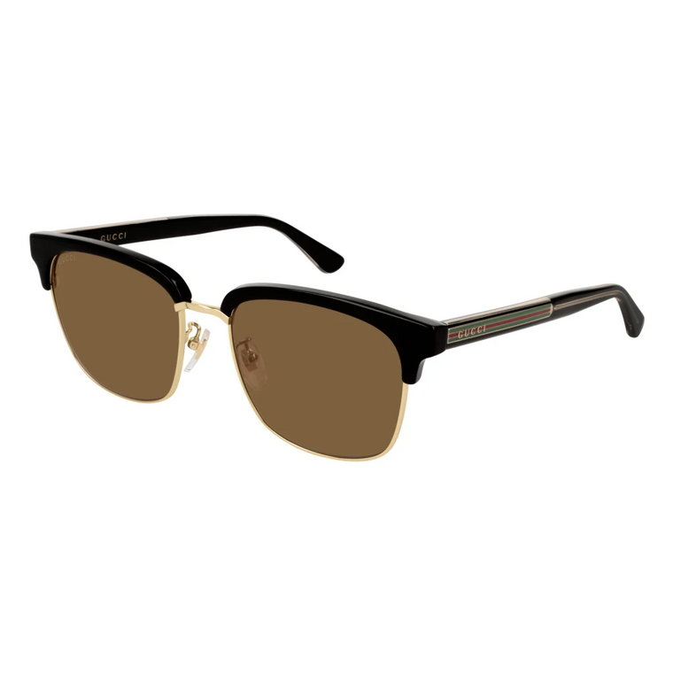 Czarne/Brązowe okulary przeciwsłoneczne Gucci