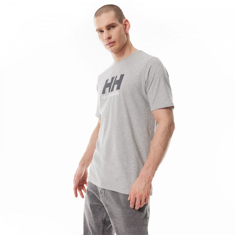 Męski t-shirt z nadrukiem Helly Hansen HH Logo T-Shirt - szary