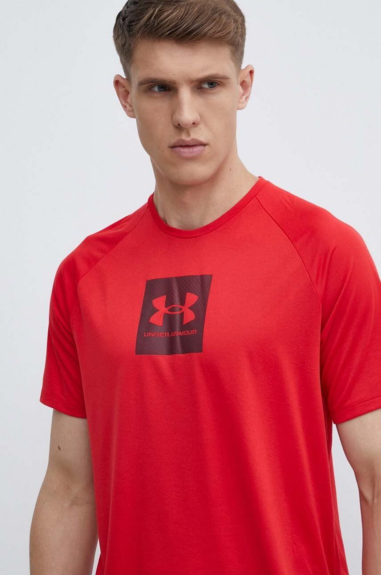 Under Armour t-shirt treningowy kolor czerwony z nadrukiem 1380785