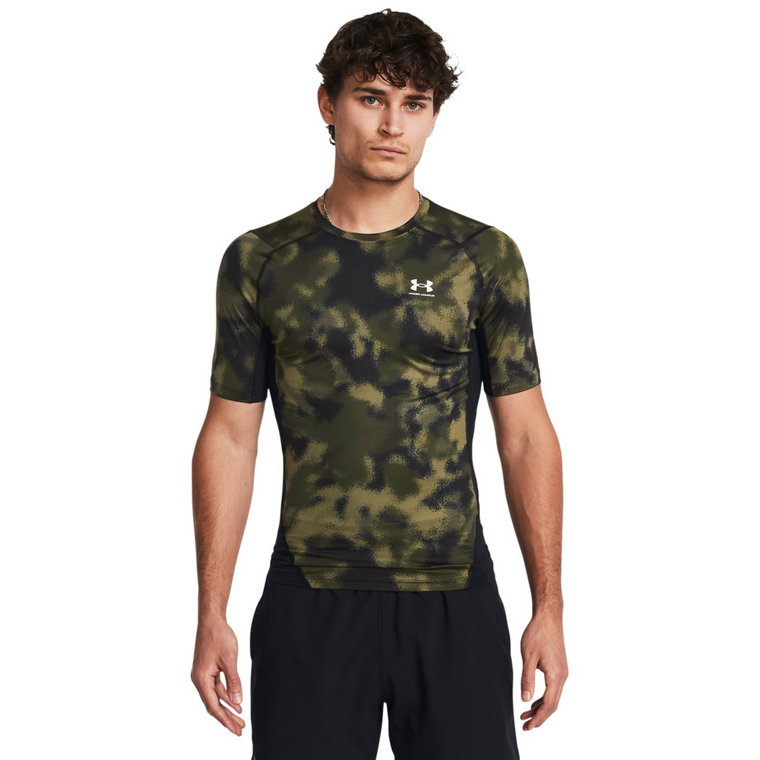 Męska koszulka treningowa Under Armour UA HG Armour Printed SS - khaki
