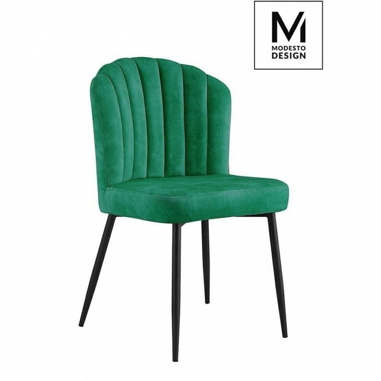 MODESTO krzesło RANGO zielone - welur, metal kod: HB-01.GREEN