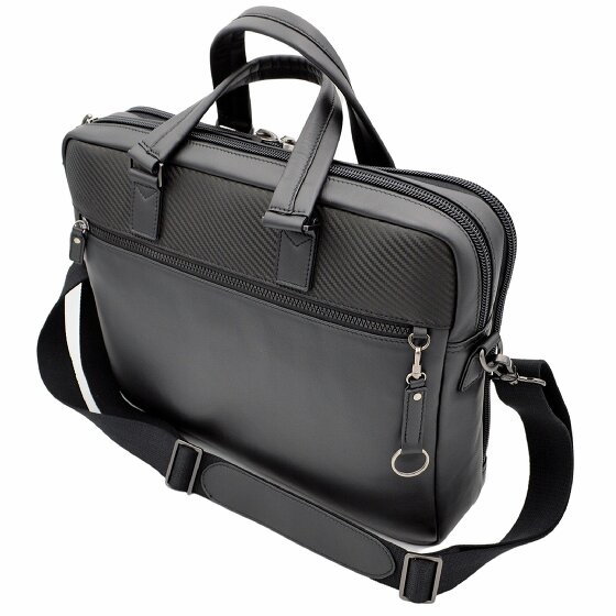 Jump Boston Briefcase Leather 39 cm Komora na laptopa black