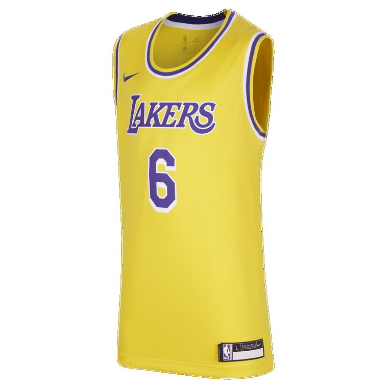 Koszulka dla dużych dzieci LeBron James Los Angeles Lakers Icon Edition Nike NBA Swingman - Żółty