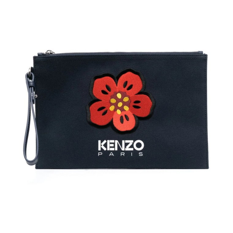 Niebieska torba z bawełny Boke Flower z kieszenią na karty Kenzo