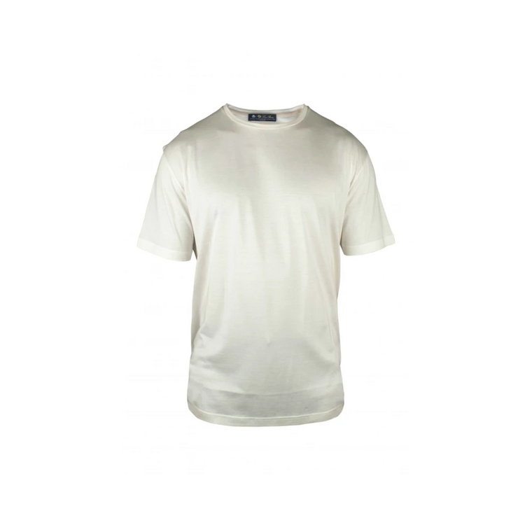 Biała Koszulka z Bawełny i Jedwabiu Loro Piana