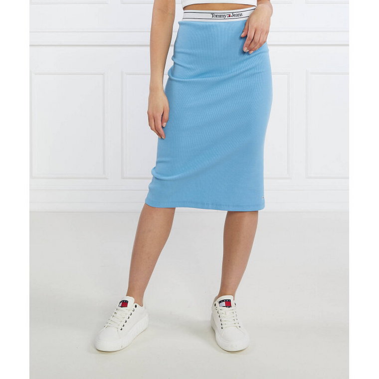 Tommy Jeans Spódnica TJW LOGO WAISTBAND RIBBED