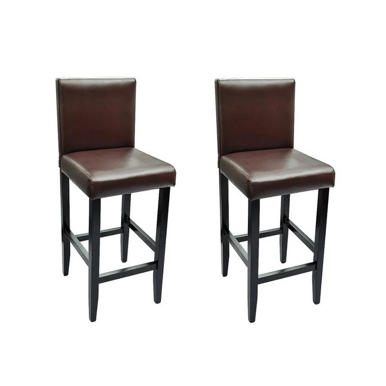Krzesła barowe 2 szt. skóra syntetyczna brązowe kod: V-240072
