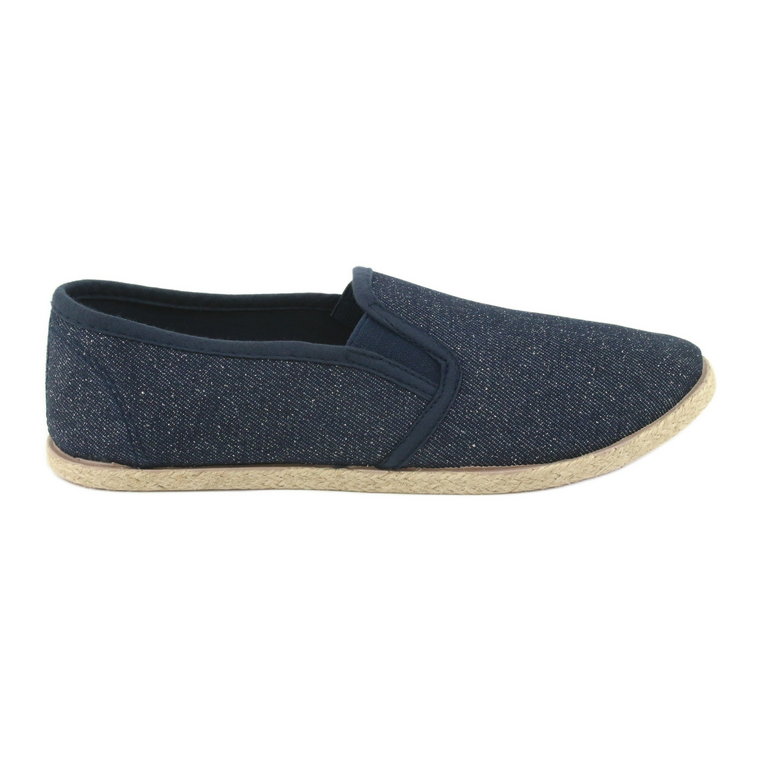 Wishot Espadryle z brokatem 32-187 granatowe