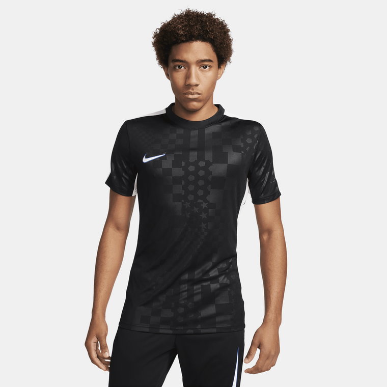 Męska koszulka piłkarska z krótkim rękawem Dri-FIT Nike Academy - Czerń