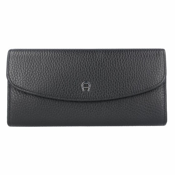 AIGNER Skórzany portfel Basics 19,5 cm schwarz