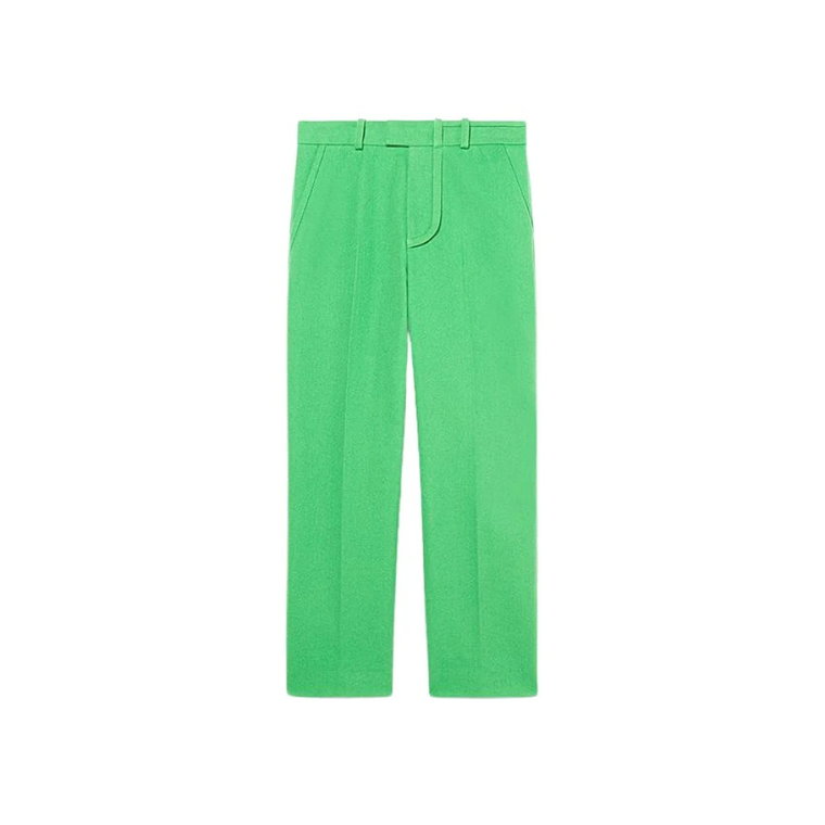 Zielone spodnie o wysokim staniku i prostych nogawkach Jacquemus
