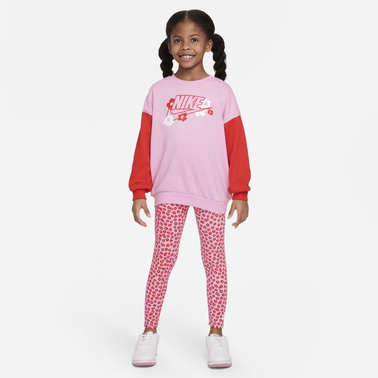 Zestaw bluza i legginsy dla małych dzieci Nike Floral - Różowy