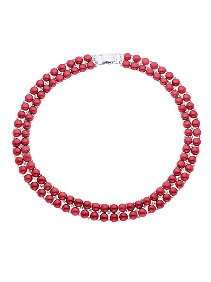 ATELIERS SAINT GERMAIN Naszyjnik perłowy w kolorze czerwonym - dł. 40 cm