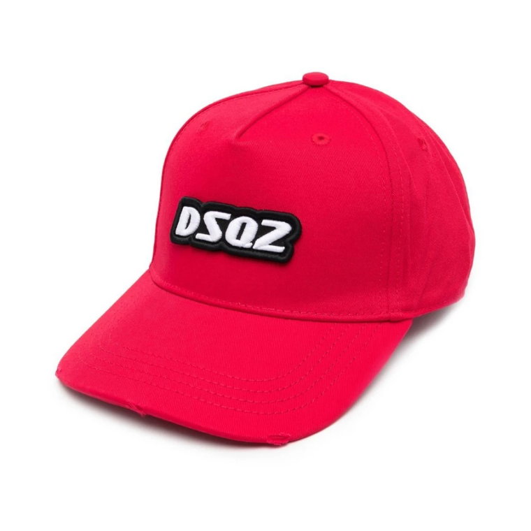 Czerwony Logo Baseball Cap 100% Bawełna Dsquared2