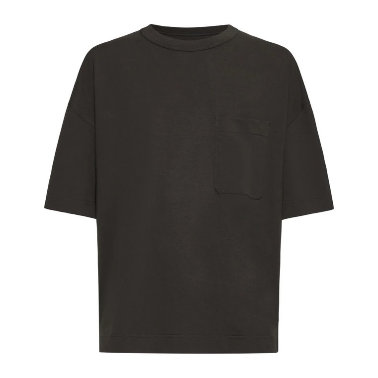 Espresso Brown Bawełniany Crew Neck T-shirt Lemaire