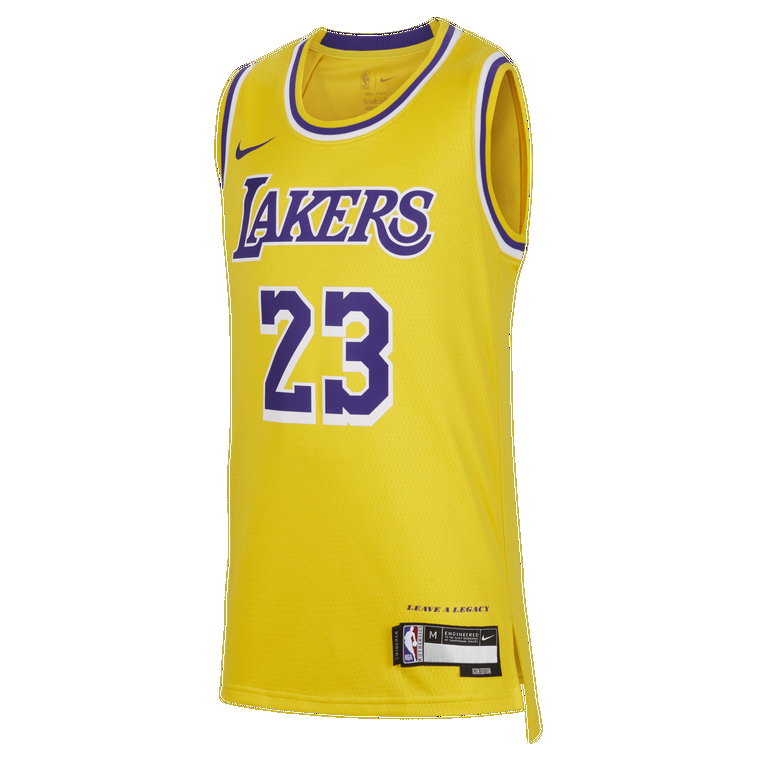 Koszulka dla dużych dzieci (chłopców) Nike NBA Swingman LeBron James Los Angeles Lakers 2023/24 Icon Edition - Żółty
