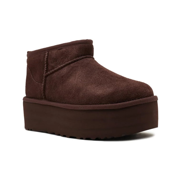 UGG Skórzane śniegowce W CLASSIC ULTRA MINI | z dodatkiem wełny