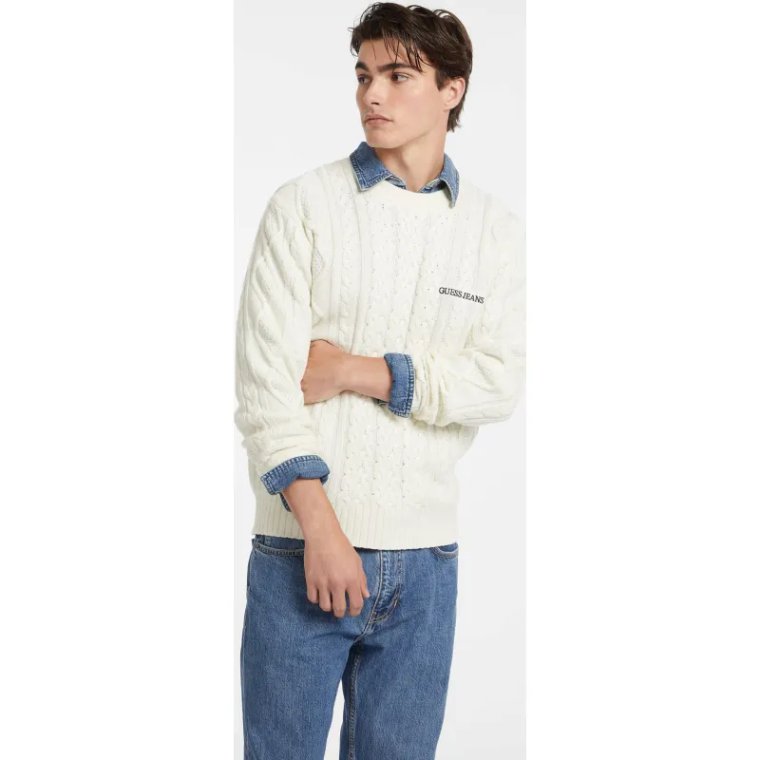 Guess Jeans Sweter | Regular Fit | z dodatkiem wełny