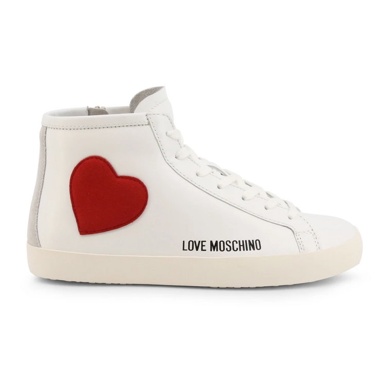 Skórzane Sneakersy Damskie z Haftowanymi Szczegółami Love Moschino