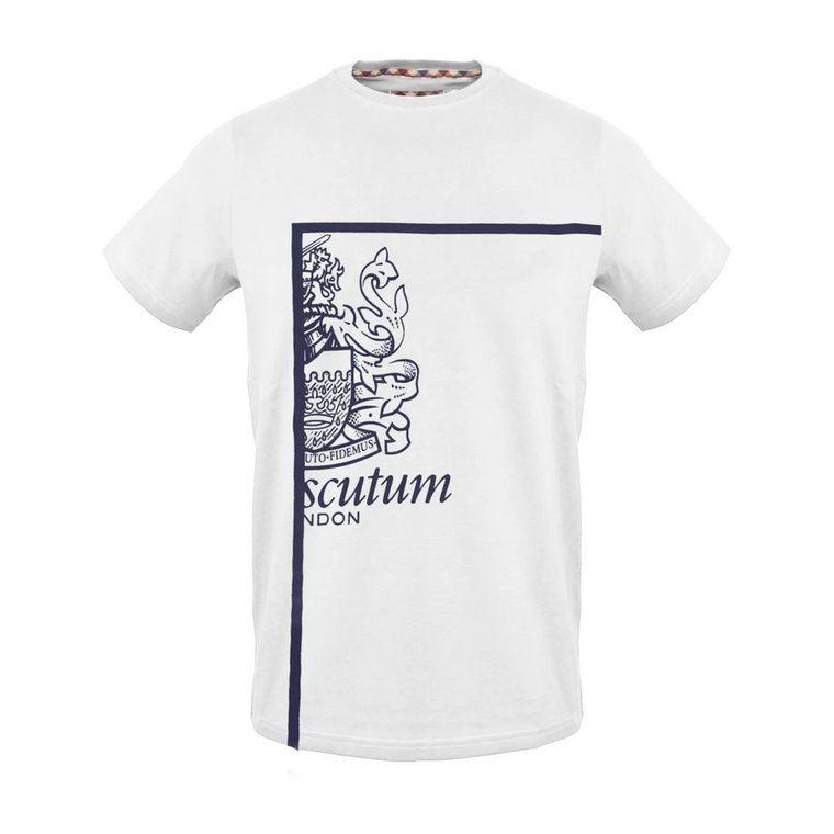 T-shirt z logo z mieszanki bawełny Aquascutum