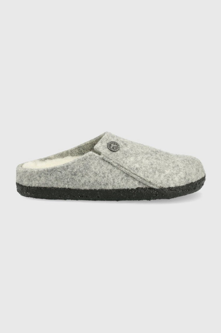 Birkenstock kapcie wełniane dziecięce kolor szary